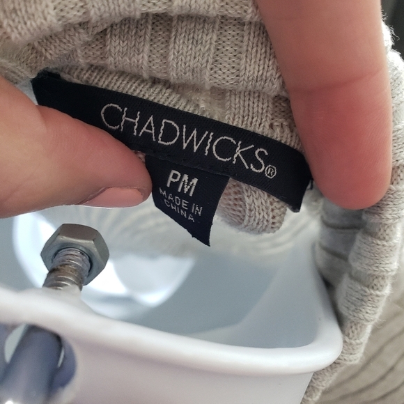 Chadwicks Grey Ribbed Long Sleeve Turtleneck PM M - Picture 5 of 6